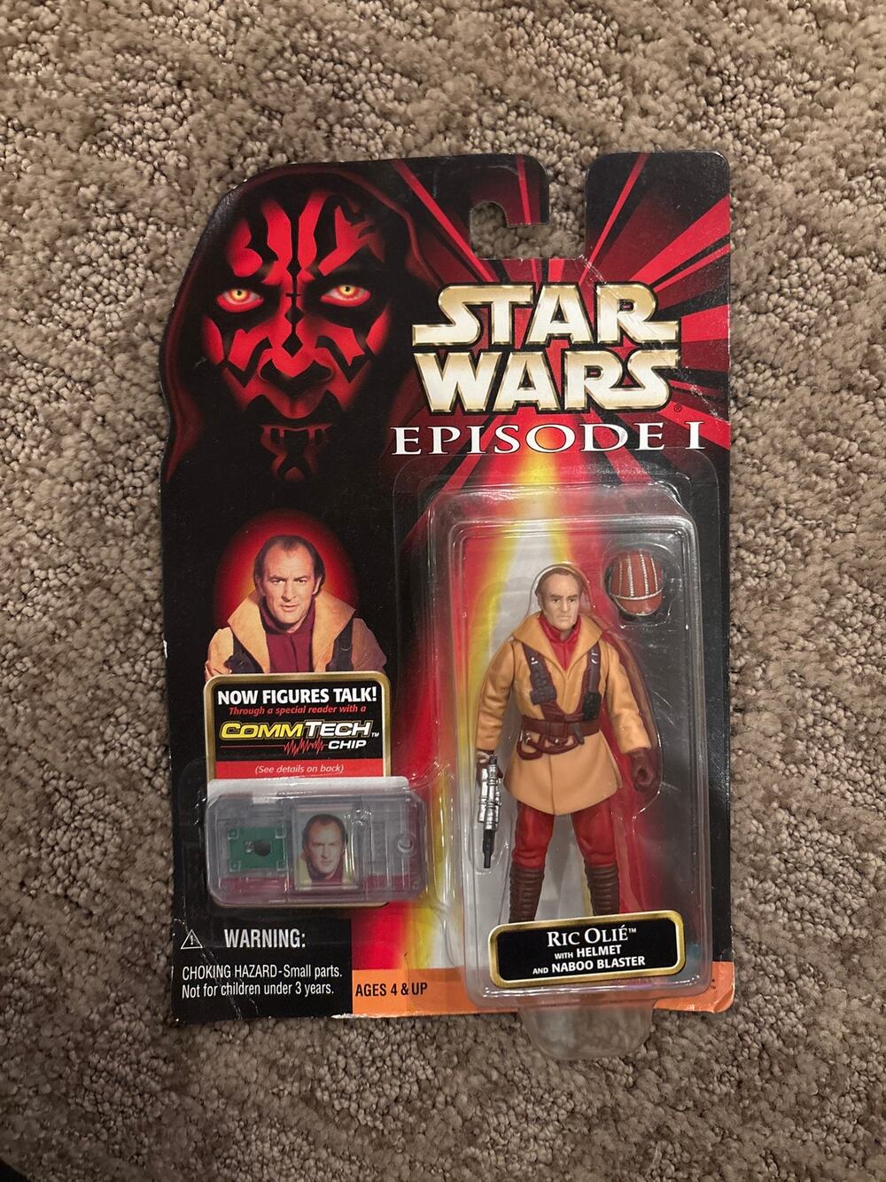 1999 Star Wars Episode I Obi-Wan Kenobi CommTech Chip Figure MOC Hasbro